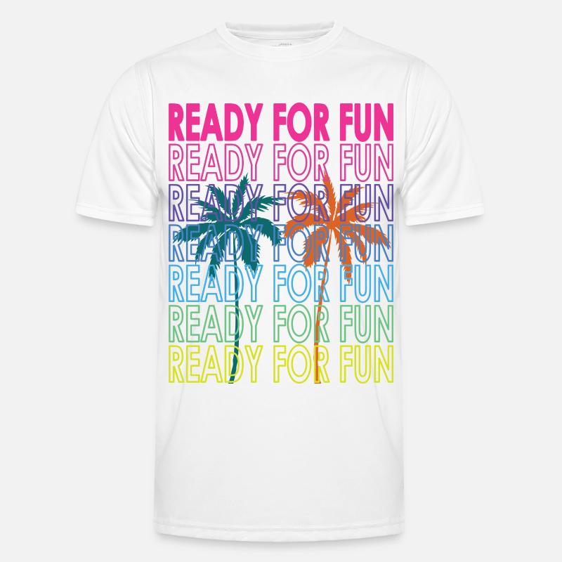 Neon Tropical Text Ready for Fun Men's Functional T-Shirt