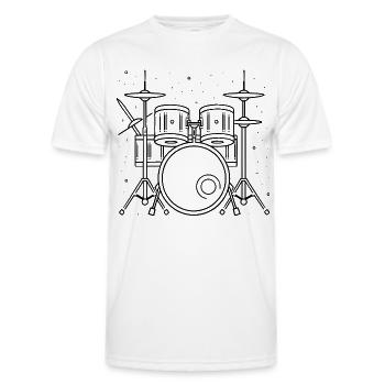Drum Set Drawing - Men's Functional T-Shirt - white - Front - AI Model Male 178 dark (178cm)