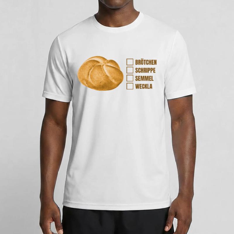 Brötchen oder Semmel? – Lustiges Dialekt-Design Männer Funktions-T-Shirt