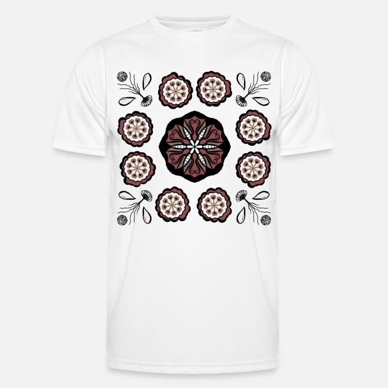 Dark flower mandala pattern Men's Functional T-Shirt