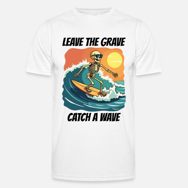 Surf Surf Skeleton Fun Cool Plage Vacances T-shirt sport Homme