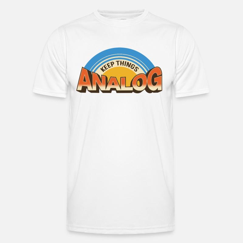 Keep Things Analog – Retro Tech Statement - Men's Functional T-Shirt - white