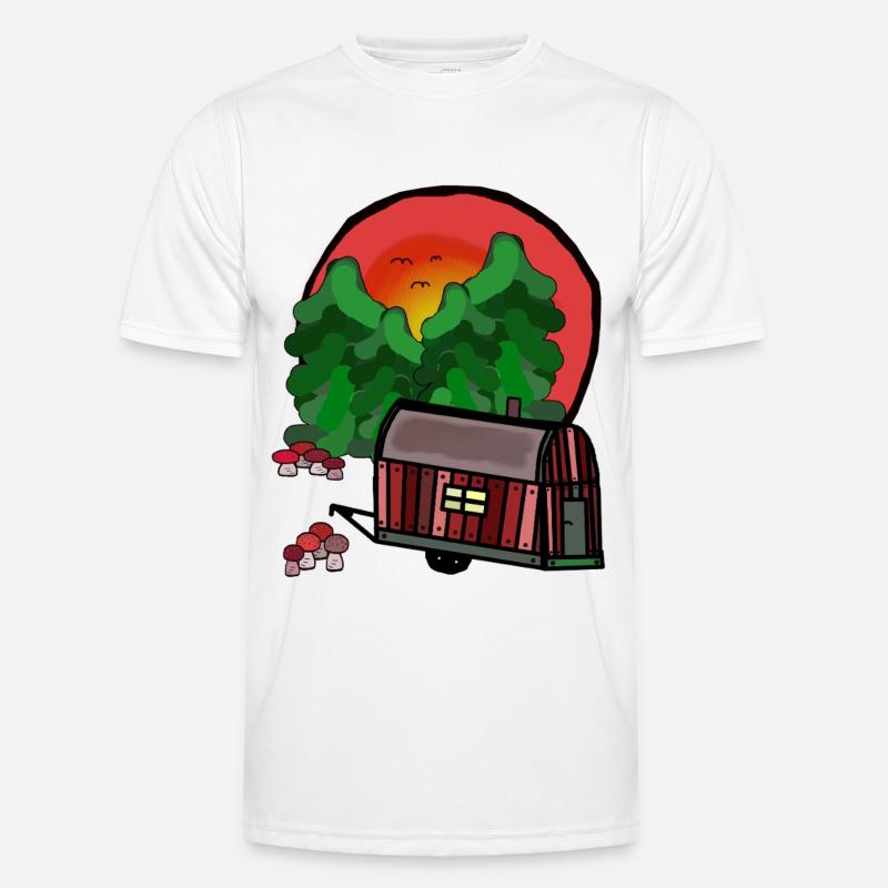 Construction Trailer Nature Ready for Holiday Camping Camping - Men's Functional T-Shirt - white