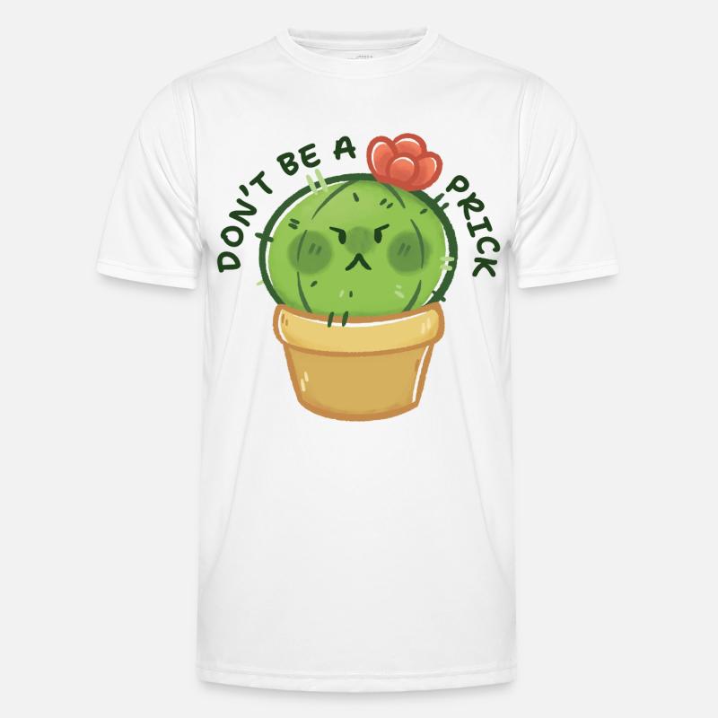 Grumpy Cactus with Message - Men's Functional T-Shirt - white