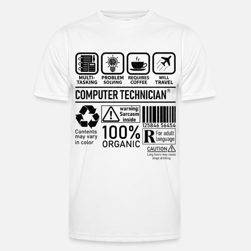 Computer Technician multi tasking problem solving - Men's Functional T-Shirt - white