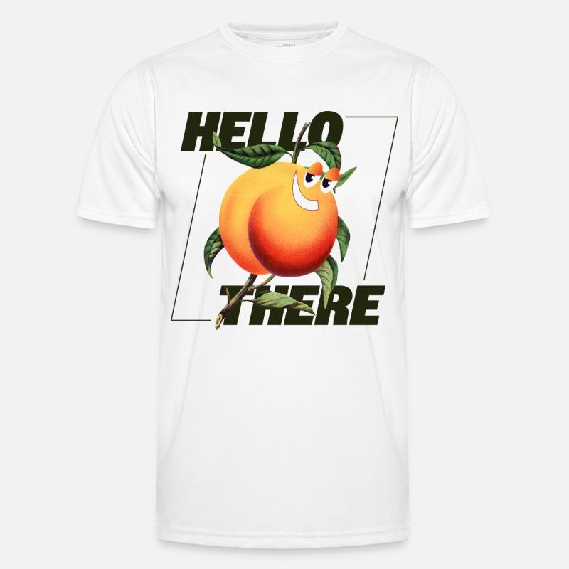 Peach Retro – Hello There Statement - Men's Functional T-Shirt - white