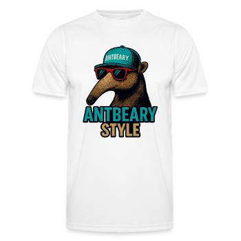 Antbeary Style Aardvark Cartoon - Men's Functional T-Shirt - white - Front - AI Model Male 178 dark (178cm)
