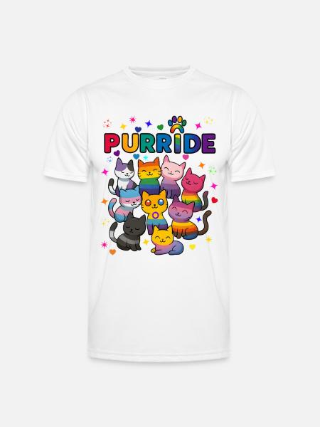 Purride LGBT Cats - Men's Functional T-Shirt - white