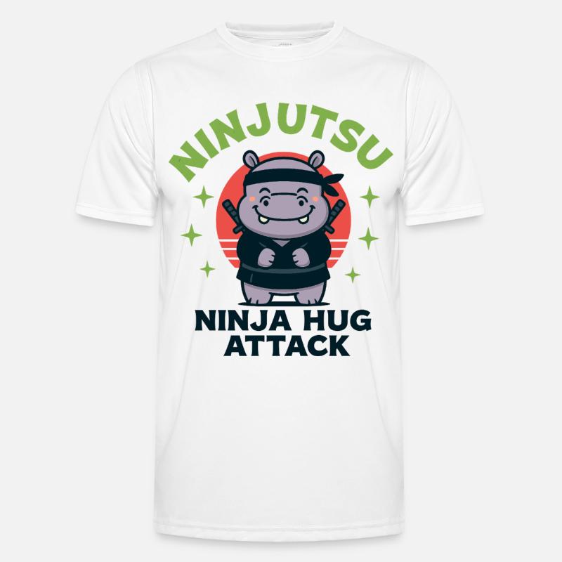 Ninja Cuddle Hippo Men's Functional T-Shirt
