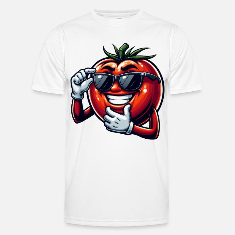 Coole Tomate mit Sonnenbrille Sommer Eitelkeit Männer Funktions-T-Shirt