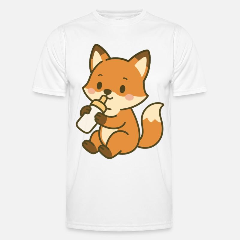 Durstiger Babyfuchs - Männer Funktions-T-Shirt - Weiß
