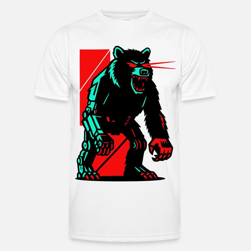 Mecha Techno Bär Männer Funktions-T-Shirt