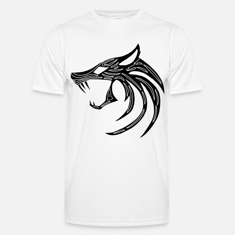 Schwarzer dämonischer Wolf Männer Funktions-T-Shirt