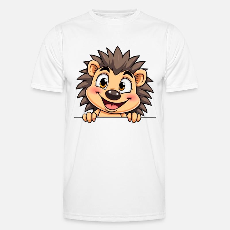 Hérisson mignon jetant un coup d’œil : illustration d’animal de dessin animé T-shirt sport Homme