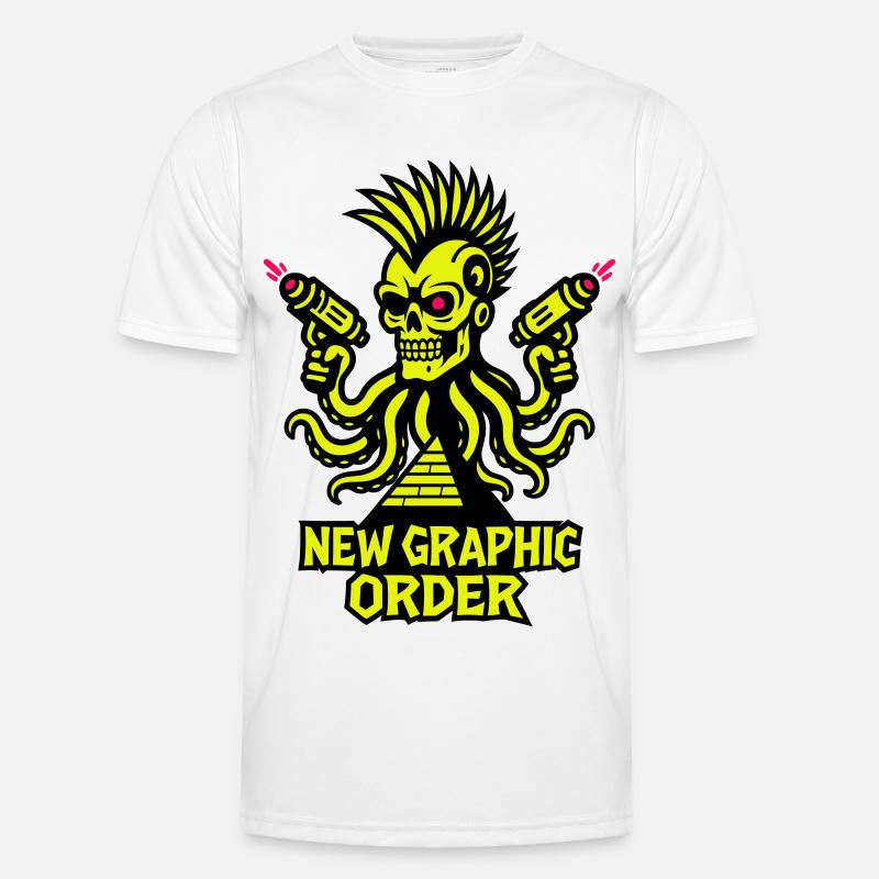 ONG Crâne Punk jaune T-shirt sport Homme