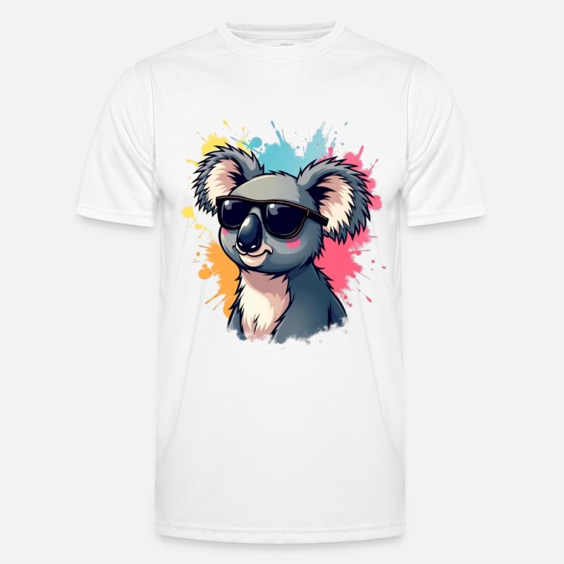 Cool Koala mit Sonnenbrille und Farbexplosion Männer Funktions-T-Shirt