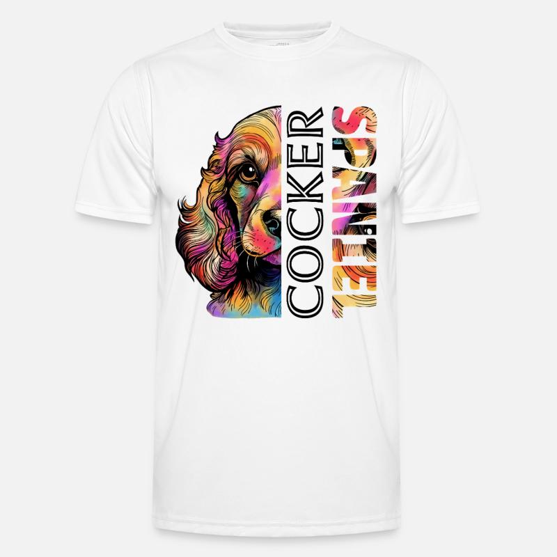 Cocker Spaniel coloré T-shirt sport Homme