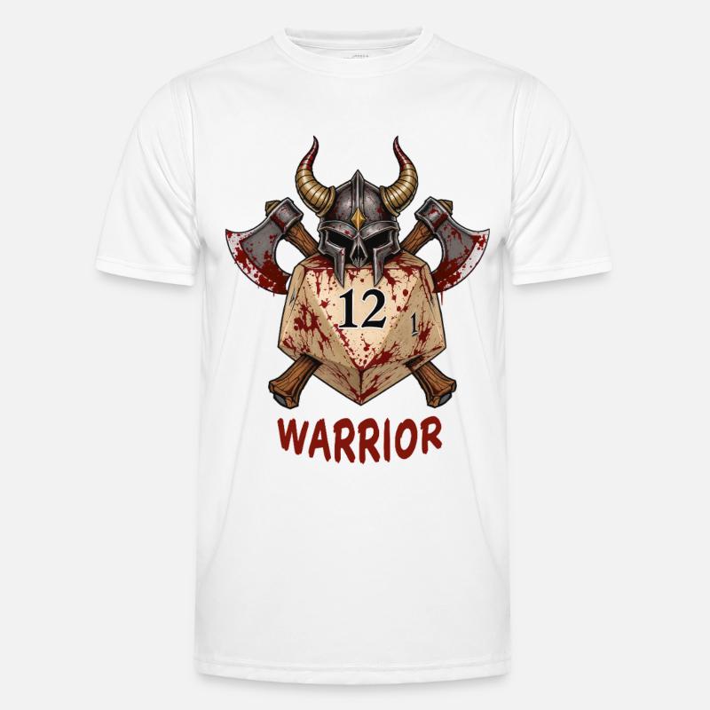 W20 mit Ritterhelm & Äxten – Warrior Dice Männer Funktions-T-Shirt