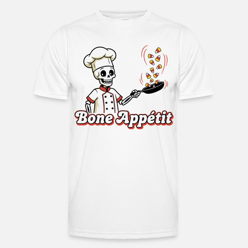 Skull Chef with Candy Snake Design Men's Functional T-Shirt
