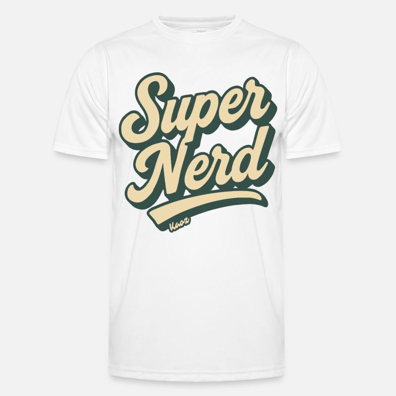 Super Nerd Retro Script - Men's Functional T-Shirt - white