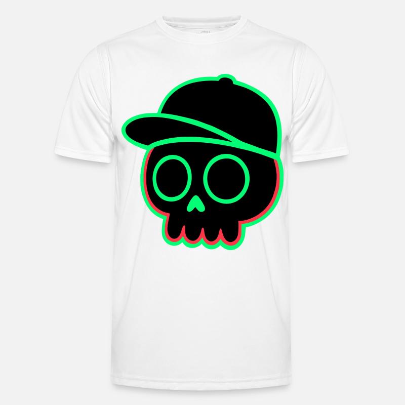 Neon Schädel Cap Männer Funktions-T-Shirt