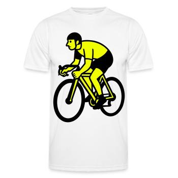 Neon Wheel Silhouette Cyclist - Men's Functional T-Shirt - white - Front - AI Model Male 178 dark (178cm)