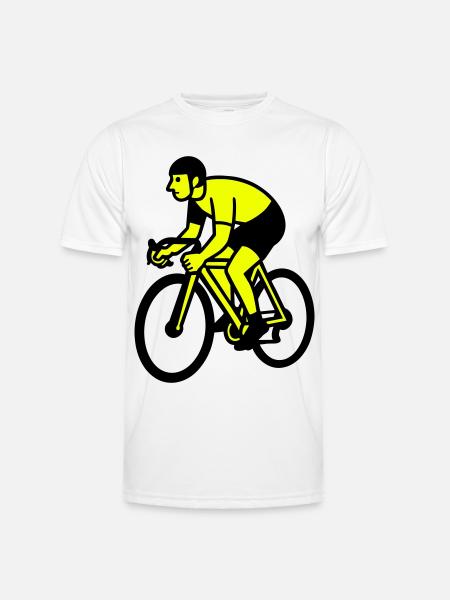 Neonrad Silhouette Radfahrer - Männer Funktions-T-Shirt - Weiß
