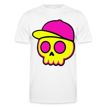 Neon Skull Cap Design - Männer Funktions-T-Shirt - Weiß - Vorne - AI Model Male 178 dark (178cm)