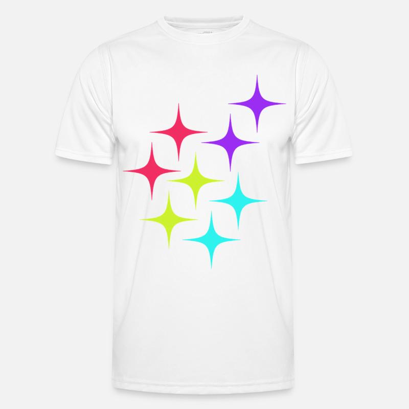 Colorful star sparkle pattern Men's Functional T-Shirt