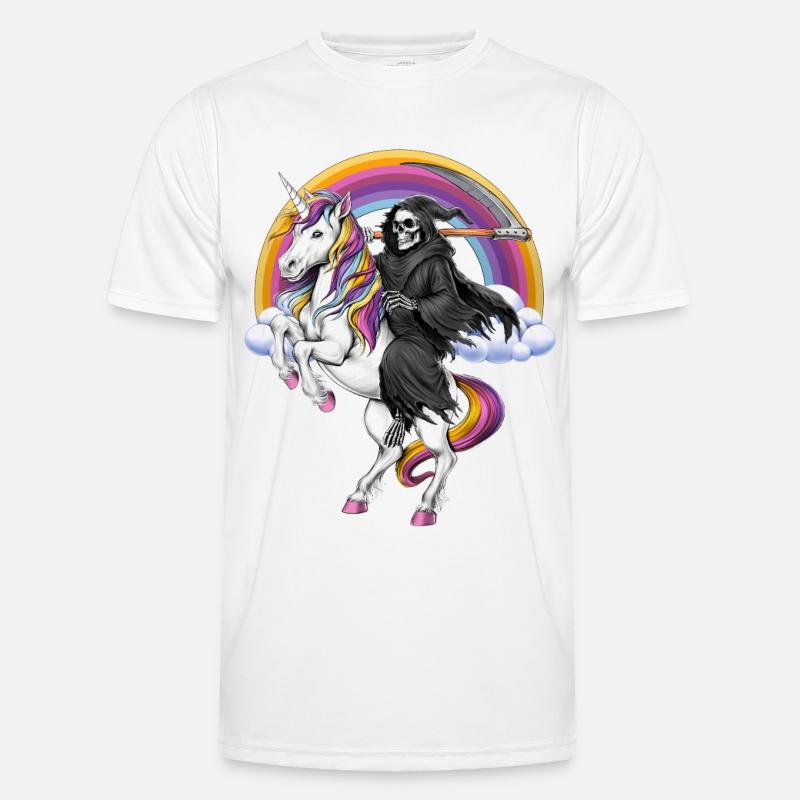 Sensenmann reitet Einhorn Männer Funktions-T-Shirt