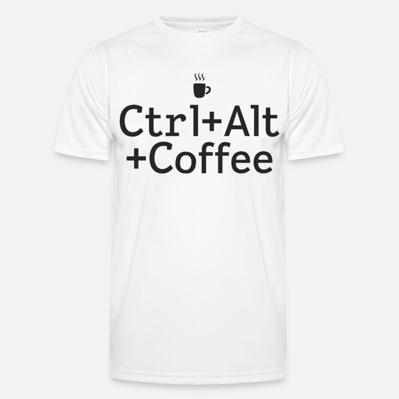 Kaffee-Pause Ctrl-Alt-Coffee - Men's Functional T-Shirt - white