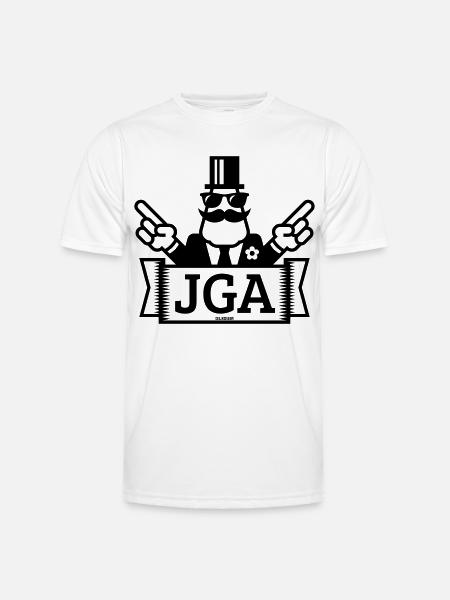 JGA Handzeichen (Junggesellenabschied / 1C) - Männer Funktions-T-Shirt - Weiß