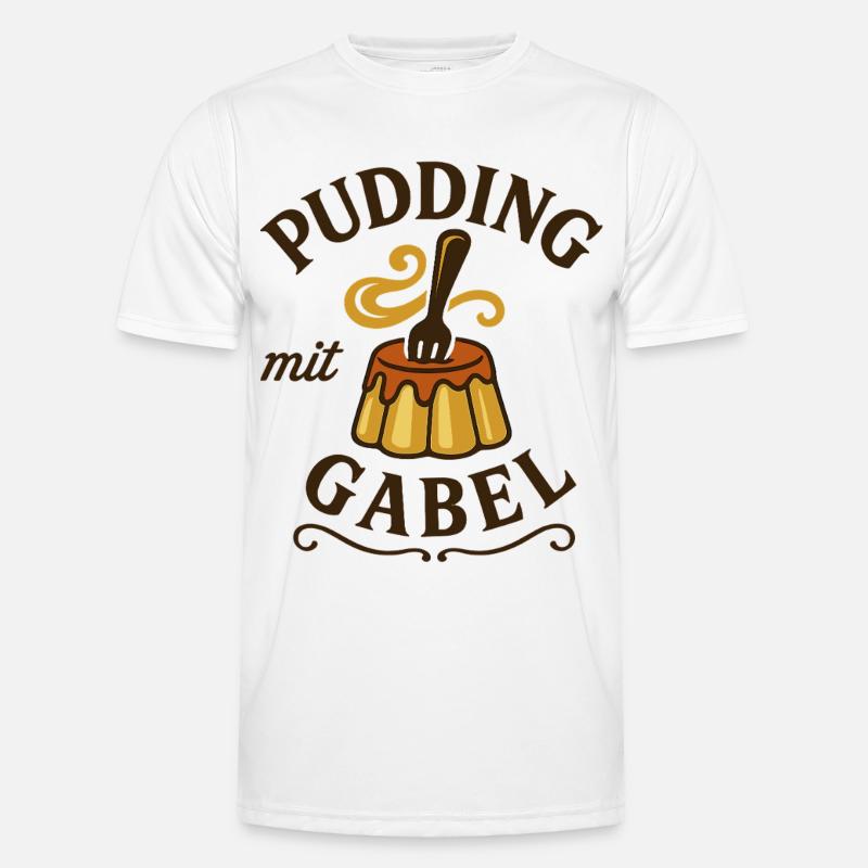 Pudding with fork - Men's Functional T-Shirt - white