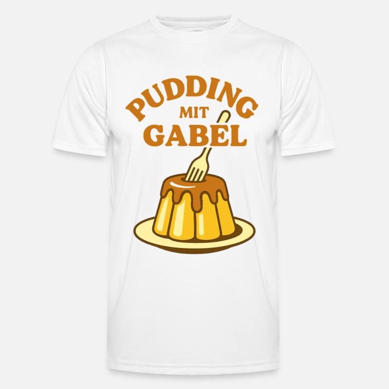 Pudding with fork - Men's Functional T-Shirt - white