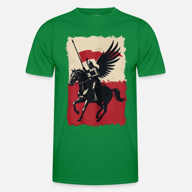 Polnischer Husar mit Flaggendesign Männer Funktions-T-Shirt