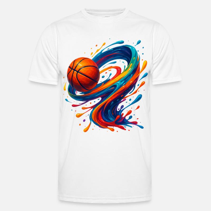 Lebendiger Orbit Basketball Splash Männer Funktions-T-Shirt