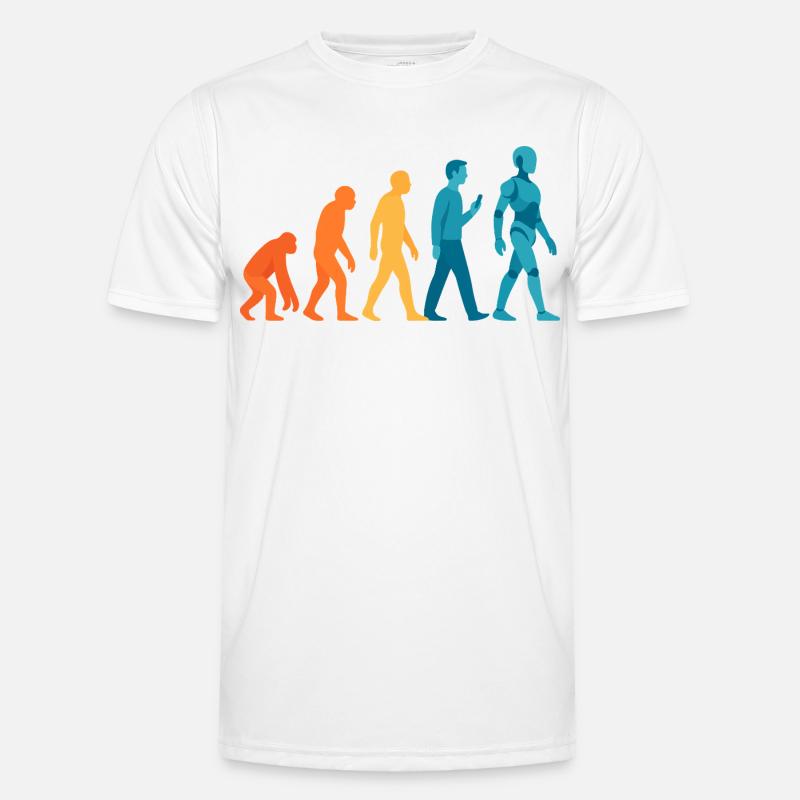 Evolution zum Roboter Outline Männer Funktions-T-Shirt