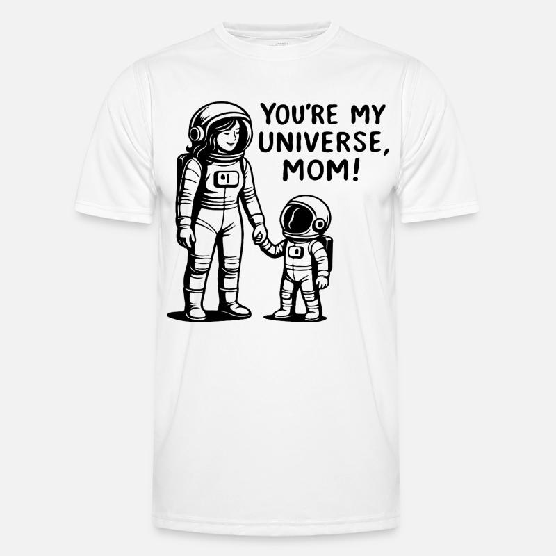 Kosmische Bindung Mutter und Kind Männer Funktions-T-Shirt