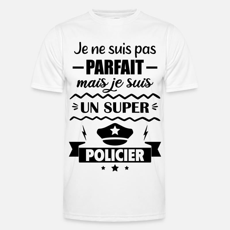 Nicht perfekt, aber super Polizei - Männer Funktions-T-Shirt - Weiß