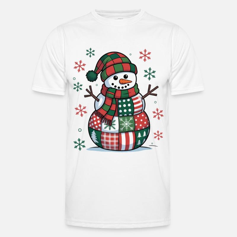 Snowman Patchwork - Men's Functional T-Shirt - white