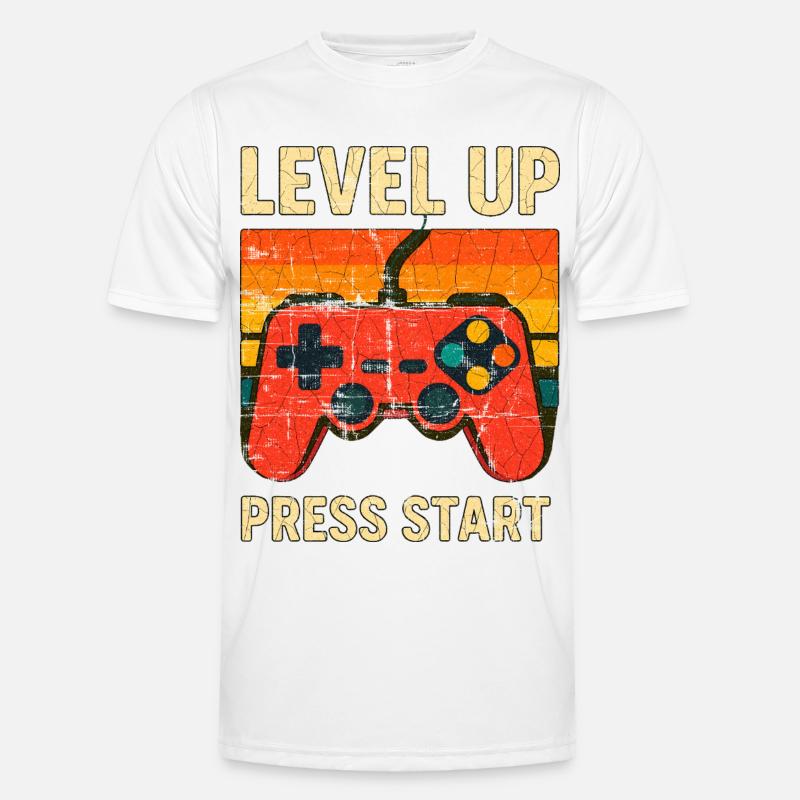 Level Up Retro-Controller-Kunst Männer Funktions-T-Shirt