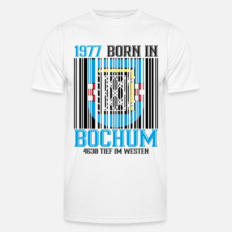 1977 Bochum Shield Barcode - Männer Funktions-T-Shirt - Weiß