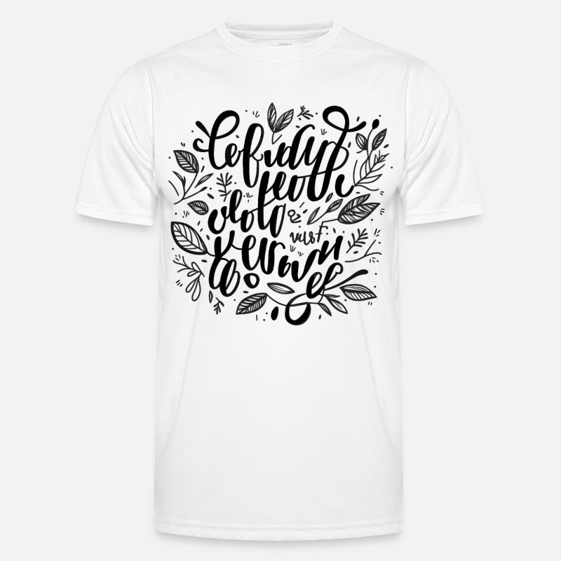 Lettrage manuel du feuillage T-shirt sport Homme