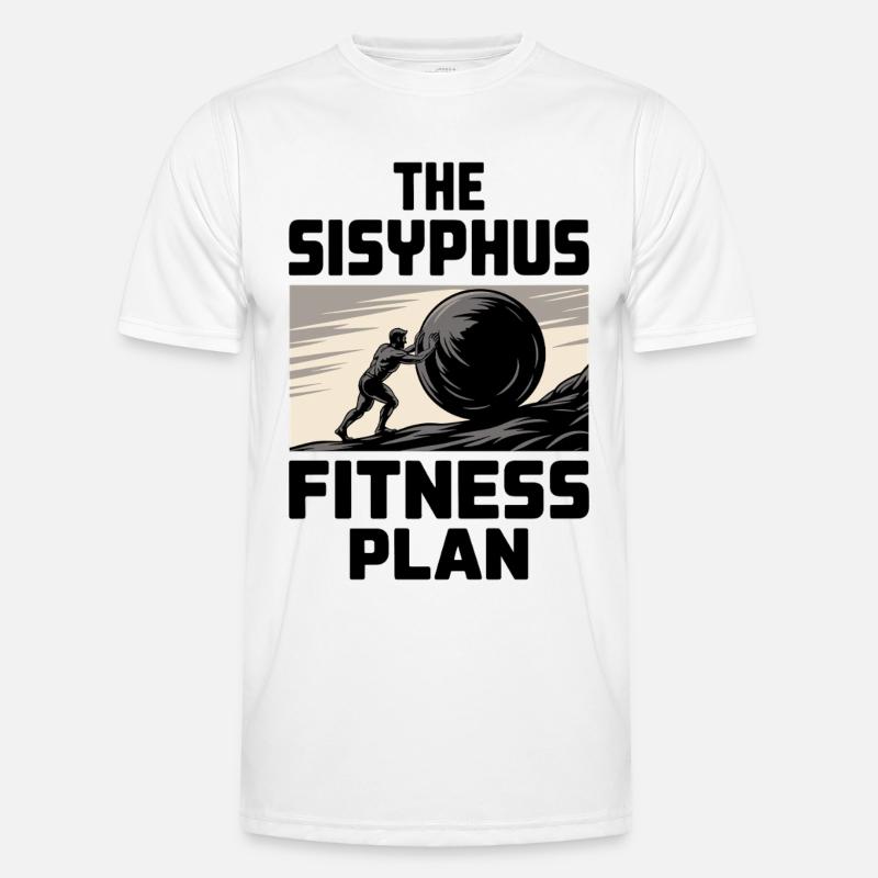 Schieben eines riesigen Balls Männer Funktions-T-Shirt