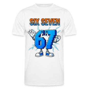 67 Gen Alpha Six Seven Italian 6 7 Brainrot - Men's Functional T-Shirt - white - Front - AI Model Male 178 dark (178cm)