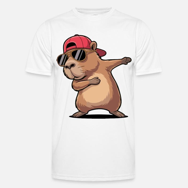 Cool Capybara Dabbing - Men's Functional T-Shirt - white