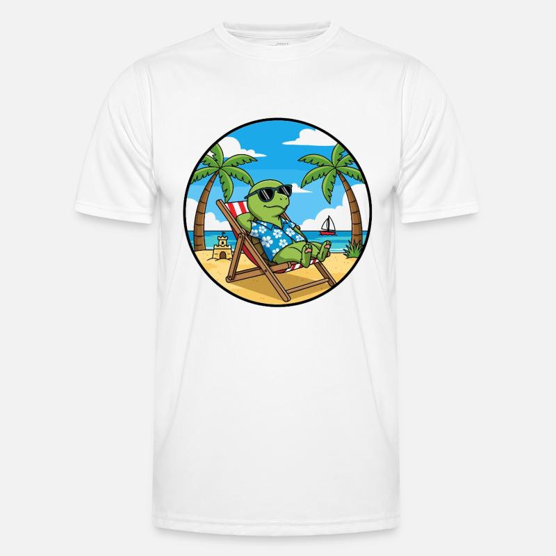 Cool Turtle Beach Vacation Summer Vibes - Men's Functional T-Shirt - white