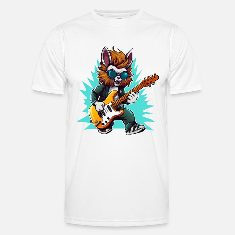 Gitarrowl Rockwolf mit Sonnenbrille Männer Funktions-T-Shirt