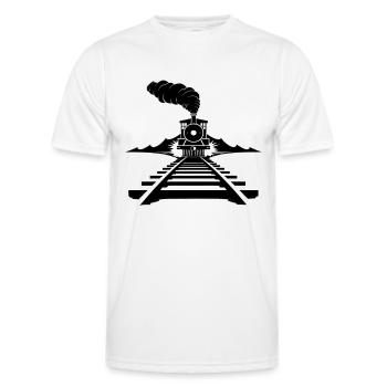 Railway Sketch - Men's Functional T-Shirt - white - Front - AI Model Male 178 dark (178cm)