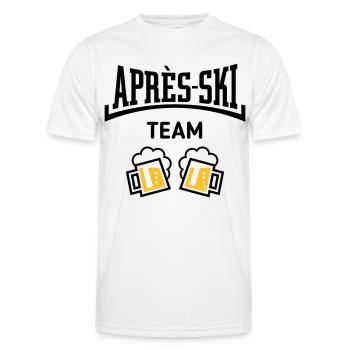 Après-Ski Team (Bier Apres Ski Konkav / POS 3C) - Männer Funktions-T-Shirt - Weiß - Vorne - AI Model Male 178 dark (178cm)